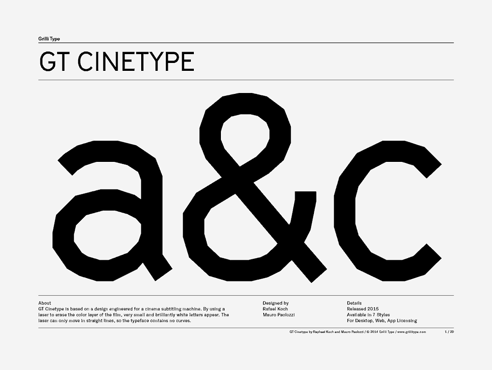 Gt Cinetype Typeface Specimen And License Purchase
